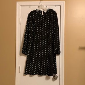 Long sleeve polka dot dress